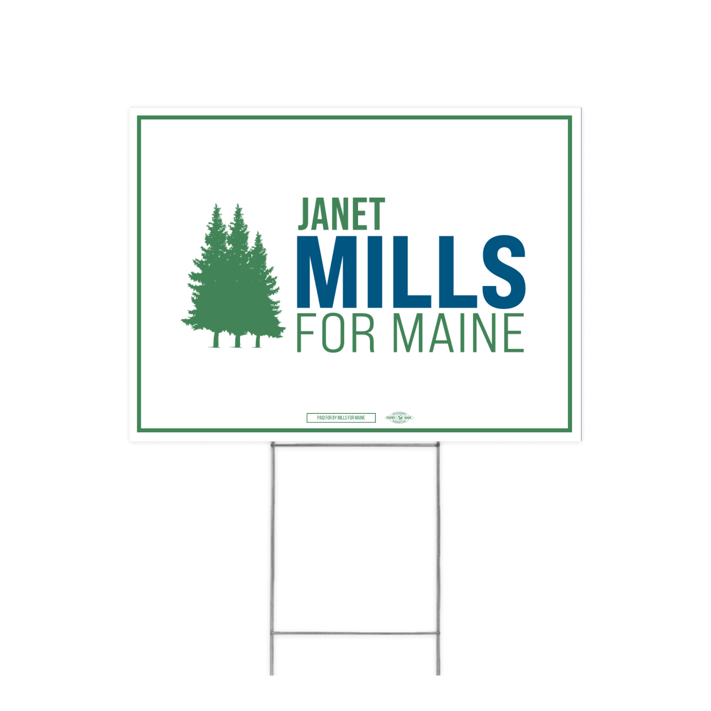 Janet Mills Logo Yard Sign